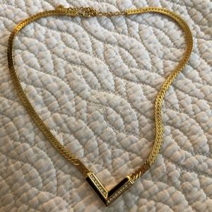 Christian Dior Black and Rhinestone Necklace